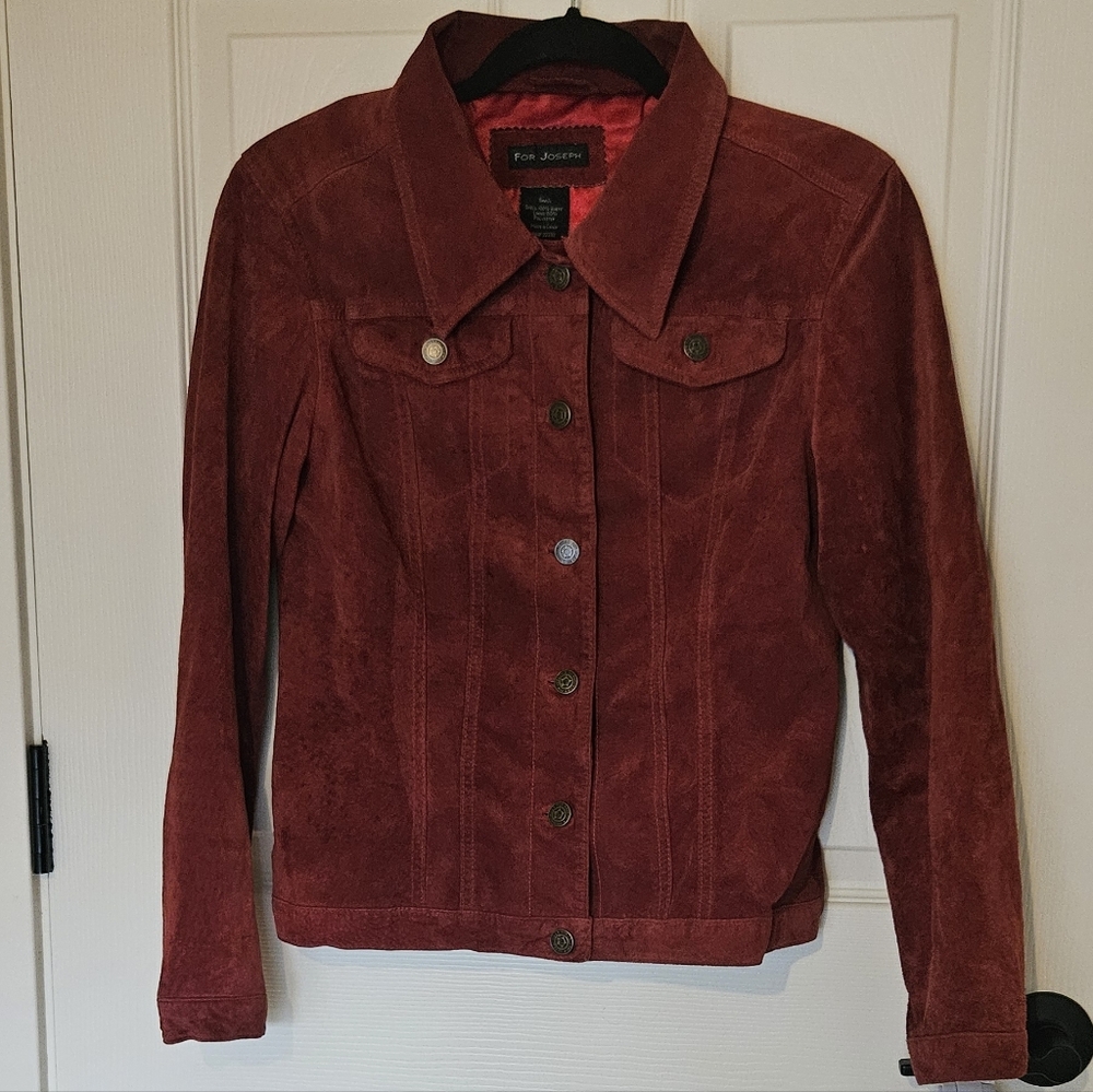 For Joseph Small Red Suede Jacket